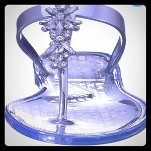 Jewel Badgley Mischka Silver Bejeweled Sandals